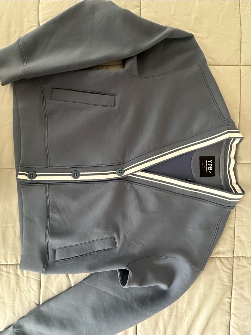 YPB Charcoal Gray Bomber Cardigan Jacket